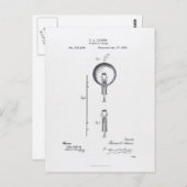 Thomas Edison's Light Bulb Patent Application 1880 Briefkaart (Voorkant / Achterkant)