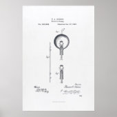 Thomas Edisons Light Bulb Patent Application 1880 Poster (Voorkant)