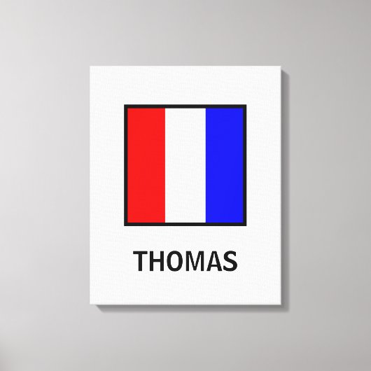 Thomas Familienaam Nautische Vlag Canvas Afdruk (Voorkant)