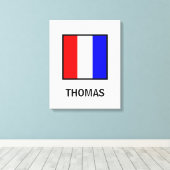 Thomas Familienaam Nautische Vlag Canvas Afdruk (Insitu (Houten vloer))