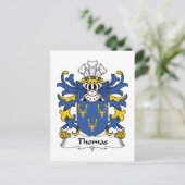 Thomas Family Crest Briefkaart (Staand voorkant)