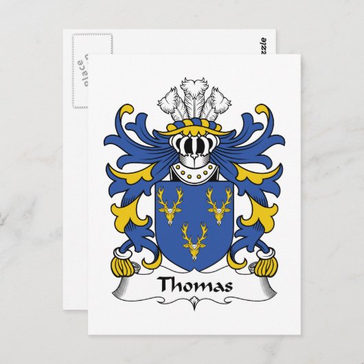 Thomas Family Crest Briefkaart (Voorkant / Achterkant)