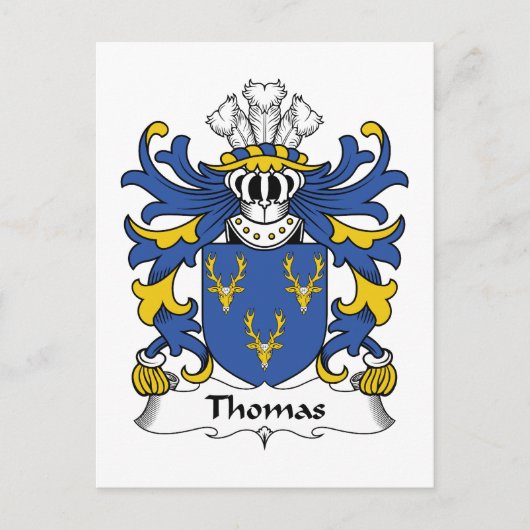 Thomas Family Crest Briefkaart (Voorkant)