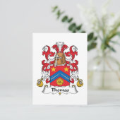 Thomas Family Crest Briefkaart (Staand voorkant)
