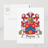 Thomas Family Crest Briefkaart (Voorkant / Achterkant)