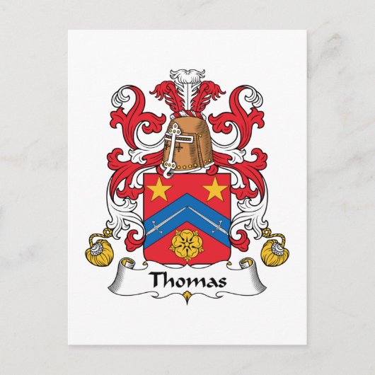 Thomas Family Crest Briefkaart (Voorkant)