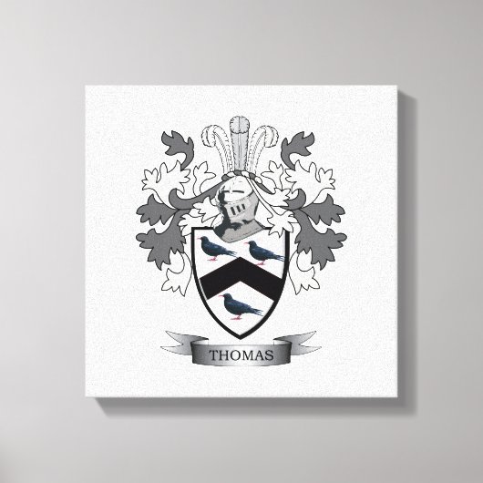 Thomas Family Crest Canvas Afdruk (Voorkant)