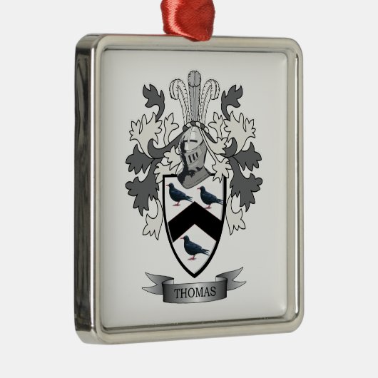 Thomas Family Crest Metalen Ornament (Rechts)