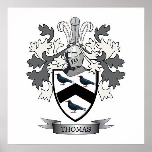 Thomas Family Crest Poster (Voorkant)