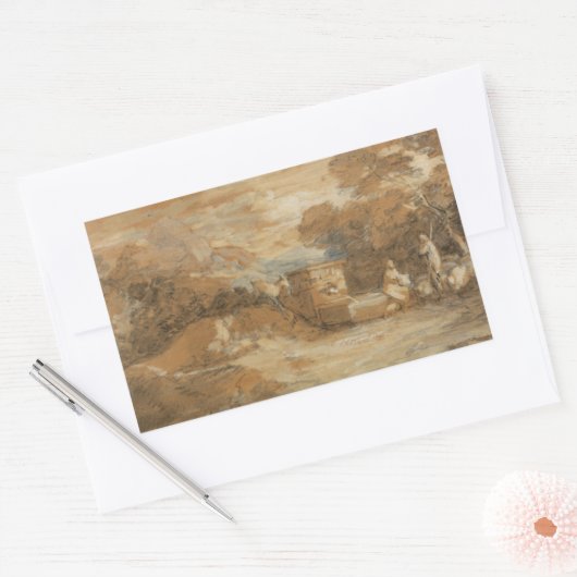 Thomas Gainsborough - Berglandschap Rechthoekige Sticker (Envelop)