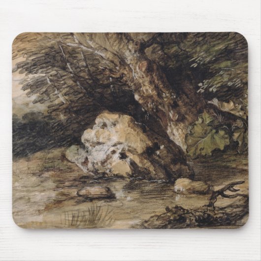 Thomas Gainsborough | Een Hilly Landscape met Figu Muismat (Voorkant)