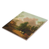 Thomas Gainsborough | Een landschap met figuren, F Tegeltje (Zijkant)
