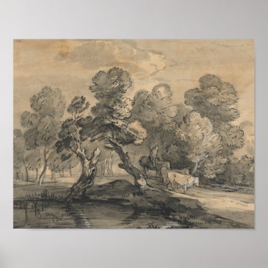 Thomas Gainsborough - Gebost landschap Poster (Voorkant)