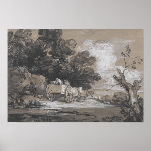 Thomas Gainsborough - Gebost landschap Poster (Voorkant)