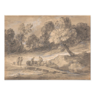 Thomas Gainsborough - Grond landschap met afbeeldi Foto Afdruk