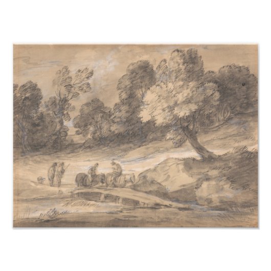 Thomas Gainsborough - Grond landschap met afbeeldi Foto Afdruk (Voorkant)