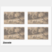 Thomas Gainsborough - Grond landschap met afbeeldi Rechthoekige Sticker (Vel)