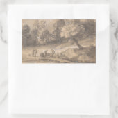 Thomas Gainsborough - Grond landschap met afbeeldi Rechthoekige Sticker (Tas)
