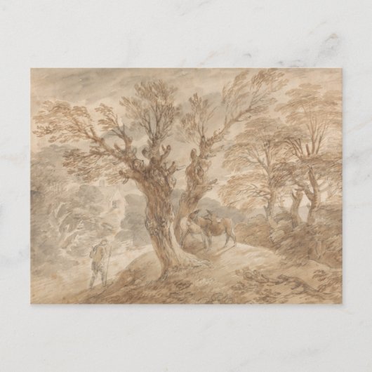 Thomas Gainsborough - Grond landschap met boer Briefkaart (Voorkant)