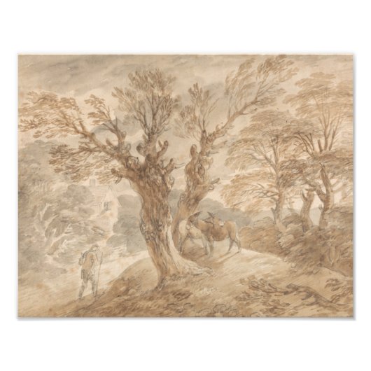 Thomas Gainsborough - Grond landschap met boer Foto Afdruk (Voorkant)