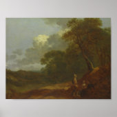 Thomas Gainsborough - Grond landschap met een Man Poster (Voorkant)