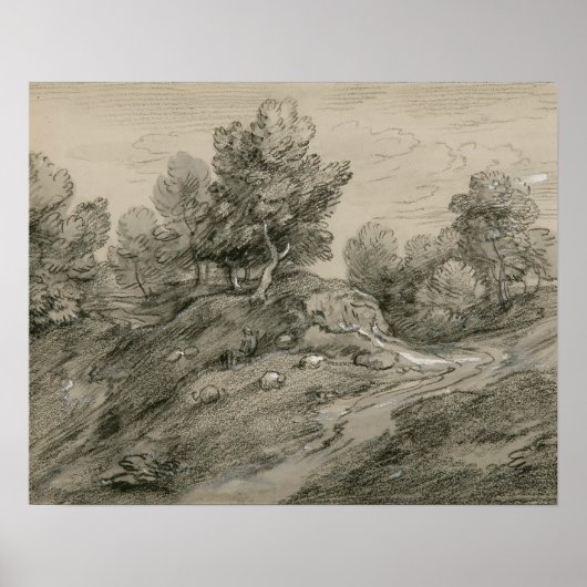 Thomas Gainsborough - Het bedekte Landschap van de Poster (Voorkant)