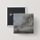 Thomas Gainsborough | Kurkerbine met Afbeelding Co Vierkante Button 5,1 Cm (Voorkant /achterkant)