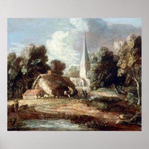 Thomas Gainsborough Landscape met Cottage Poster