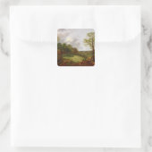 Thomas Gainsborough | Landschap met een watt Vierkante Sticker (Tas)