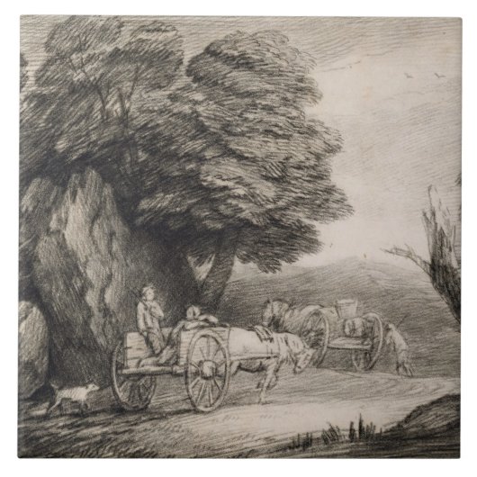 Thomas Gainsborough | Landschap met wortels Tegeltje (Voorkant)