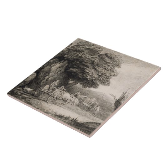 Thomas Gainsborough | Landschap met wortels Tegeltje (Zijkant)