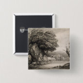 Thomas Gainsborough | Landschap met wortels Vierkante Button 5,1 Cm (Voorkant /achterkant)