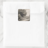 Thomas Gainsborough | Landschap met wortels Vierkante Sticker (Tas)