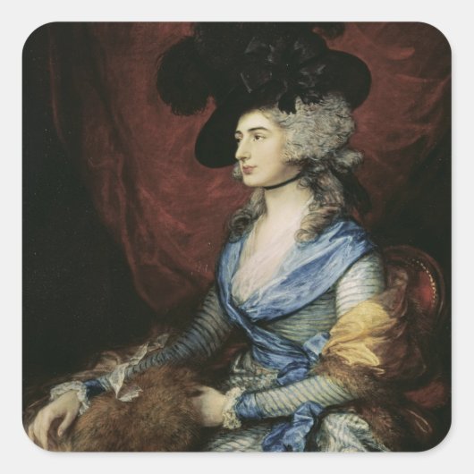 Thomas Gainsborough |Mevrouw Sarah Siddons, de act Vierkante Sticker (Voorkant)