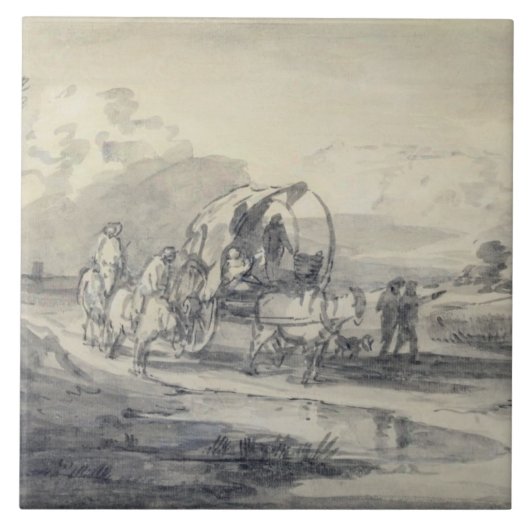 Thomas Gainsborough | Open landschap met Herdsman Tegeltje (Voorkant)