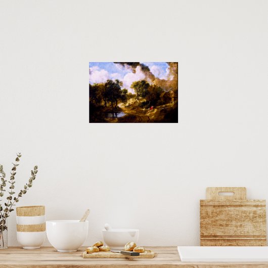 Thomas Gainsborough over het landschap in Suffolk Poster (Keuken)
