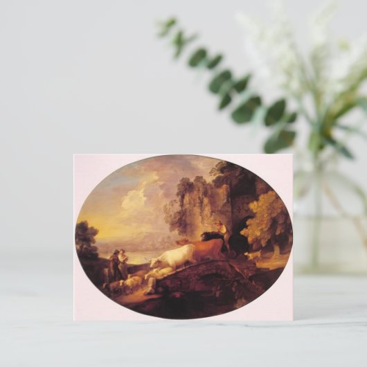 Thomas Gainsborough- River Landscape,Rustic Lovers Briefkaart (Staand voorkant)