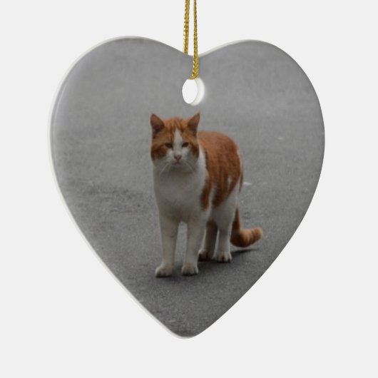 Thomas Ginger en White Cat Keramisch Ornament (Rechts)