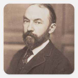 Thomas Hardy (1840-1928) (foto sepia) Vierkante Sticker