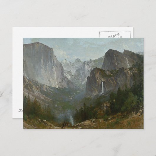 Thomas Hill - Indiërs op Campfire, Yosemite Valley Briefkaart (Voorkant / Achterkant)
