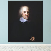 Thomas Hobbes door John Michael Wright Canvas Afdruk (Insitu (Houten vloer))
