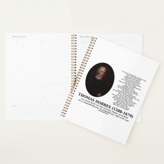Thomas Hobbes Leviathan Man Solitary Poor Quote Planner (Display)