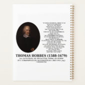 Thomas Hobbes Leviathan Man Solitary Poor Quote Planner (Achterkant)