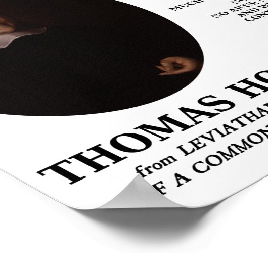 Thomas Hobbes Leviathan Man Solitary Poor Quote Poster (Hoek)