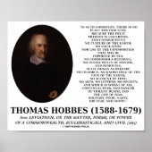 Thomas Hobbes Leviathan Man Solitary Poor Quote Poster (Voorkant)