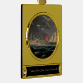 Thomas Hunt en het Amerika 1852 Verguld Banner Ornament (Rechts)