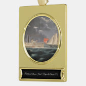 Thomas Hunt en het Amerika 1852 Verguld Banner Ornament (Links)