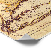 Thomas Jefferies Map van het noordoosten in 1755 Poster (Hoek)