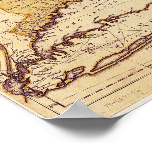 Thomas Jefferies Map van het noordoosten in 1755 Poster (Hoek)