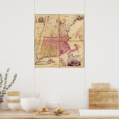 Thomas Jefferies Map van het noordoosten in 1755 Poster (Keuken)